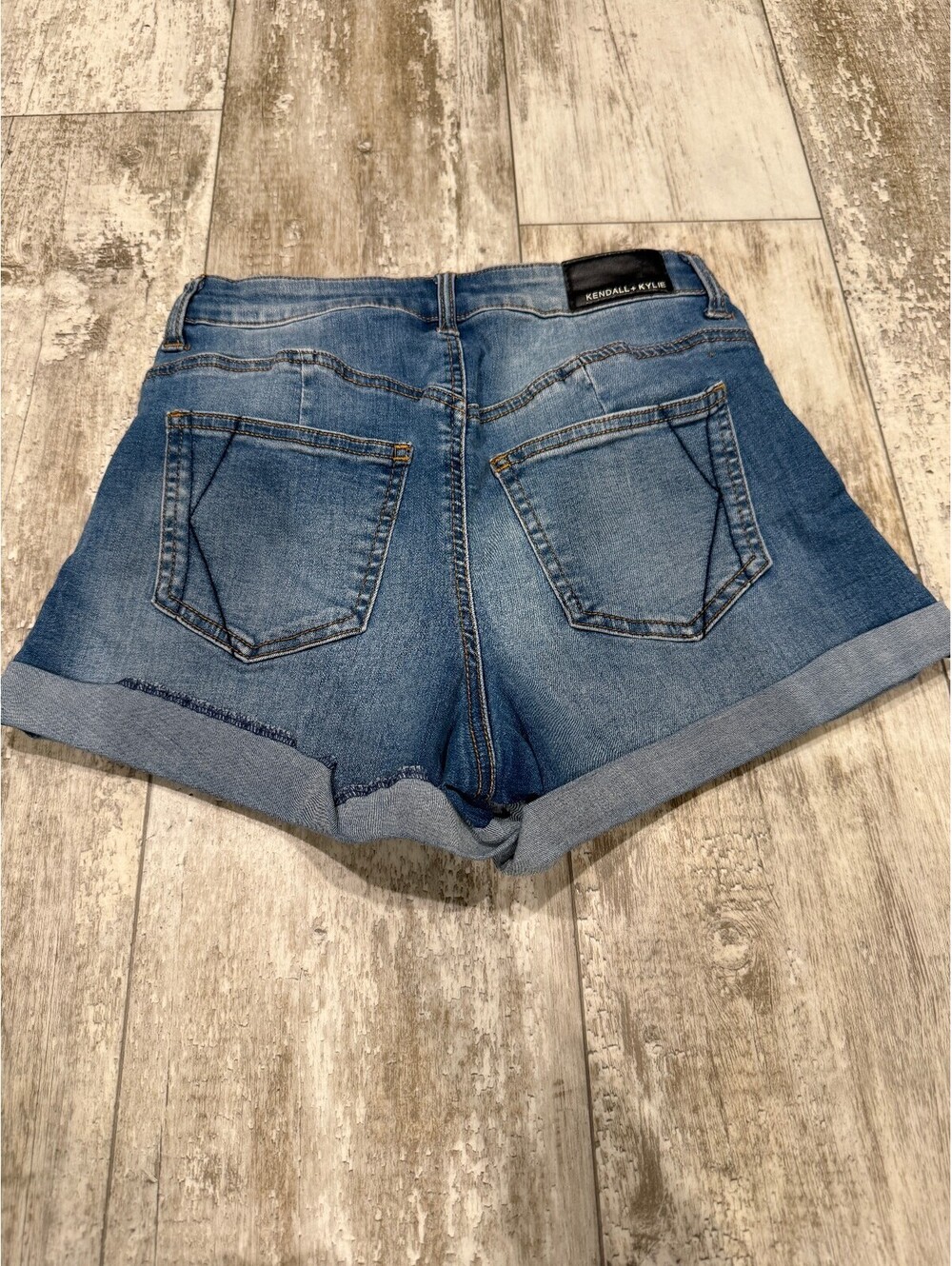 Kendall + Kylie Denim Shorts Distressed Cuffed Jean Shorts